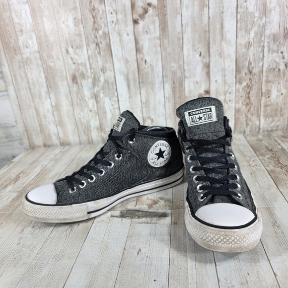 Converse Chuck Taylor All Star Mid Top Sneakers Charcoal Knit Mens Size 8 - Picture 5 of 8